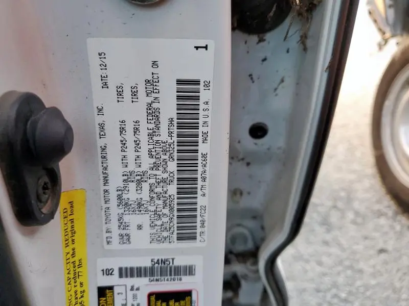 2016 TOYOTA TACOMA DOUBLE CAB  