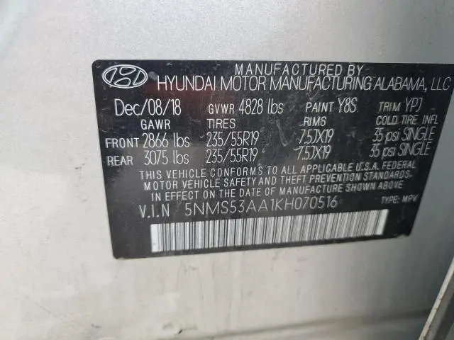 2019 HYUNDAI SANTA FE LIMITED  