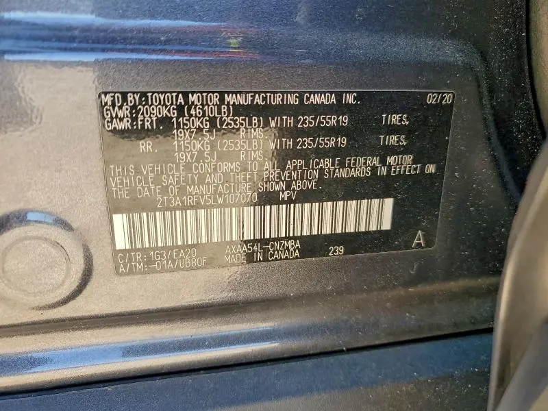 2020 TOYOTA RAV4 XLE PREMIUM  