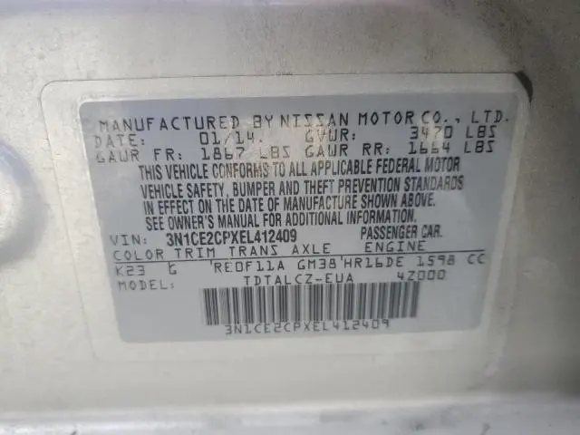 2014 NISSAN VERSA NOTE S  