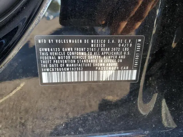 2019 VOLKSWAGEN JETTA S  