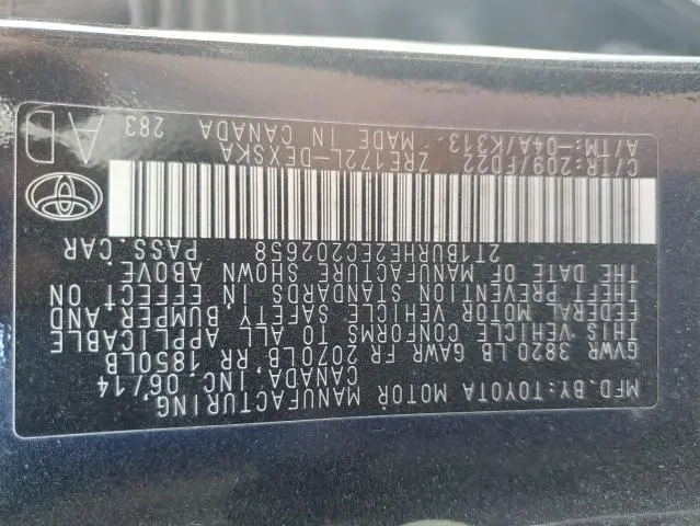 2014 TOYOTA COROLLA L  