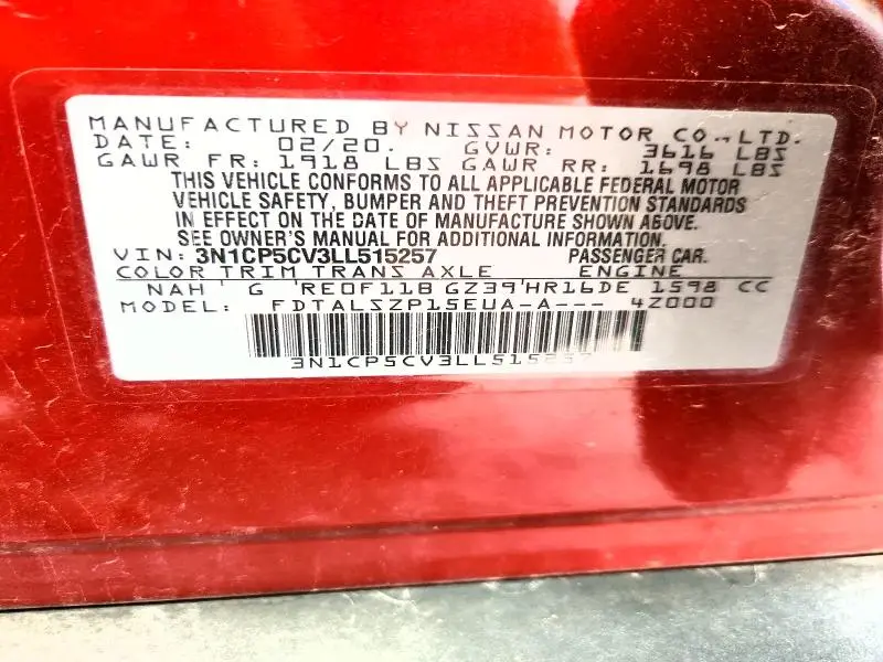 2020 NISSAN KICKS SV  