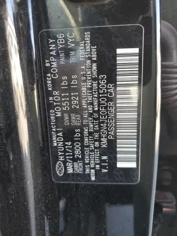 2015 HYUNDAI GENESIS 3.8L  
