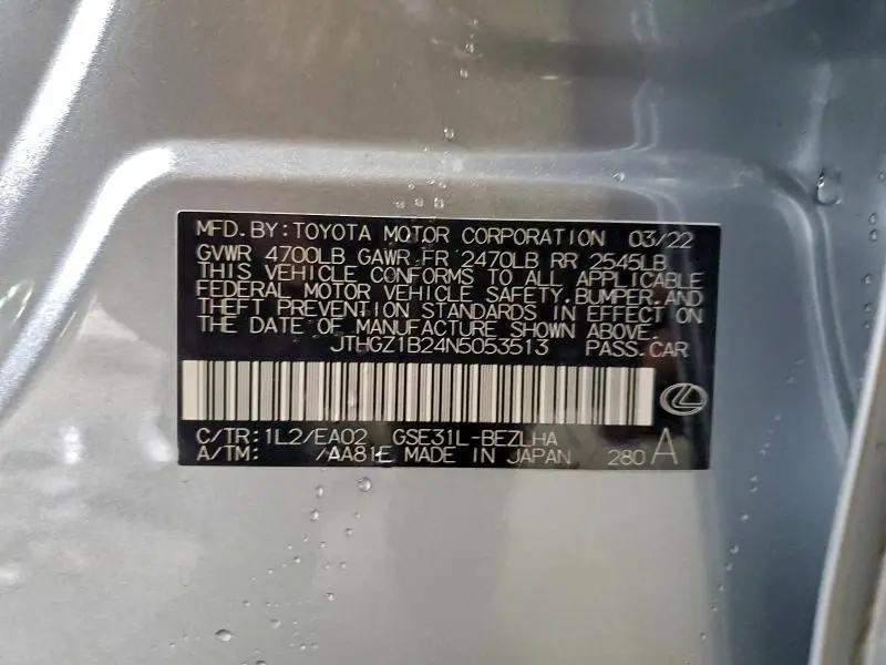 2022 LEXUS IS 350 F SPORT  