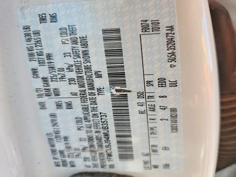 2021 FORD ESCAPE TITANIUM  