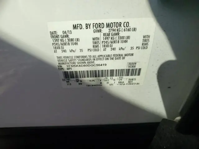 2013 FORD EXPLORER XLT  