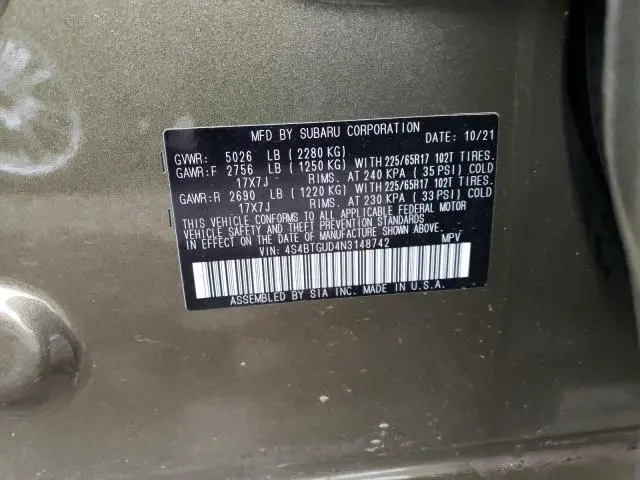 2022 SUBARU OUTBACK WILDERNESS