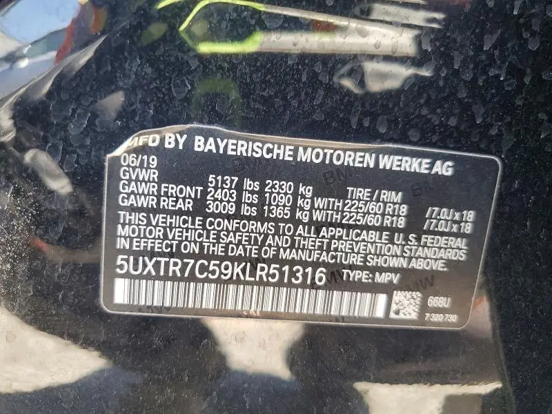 2019 BMW X3 SDRIVE30I  