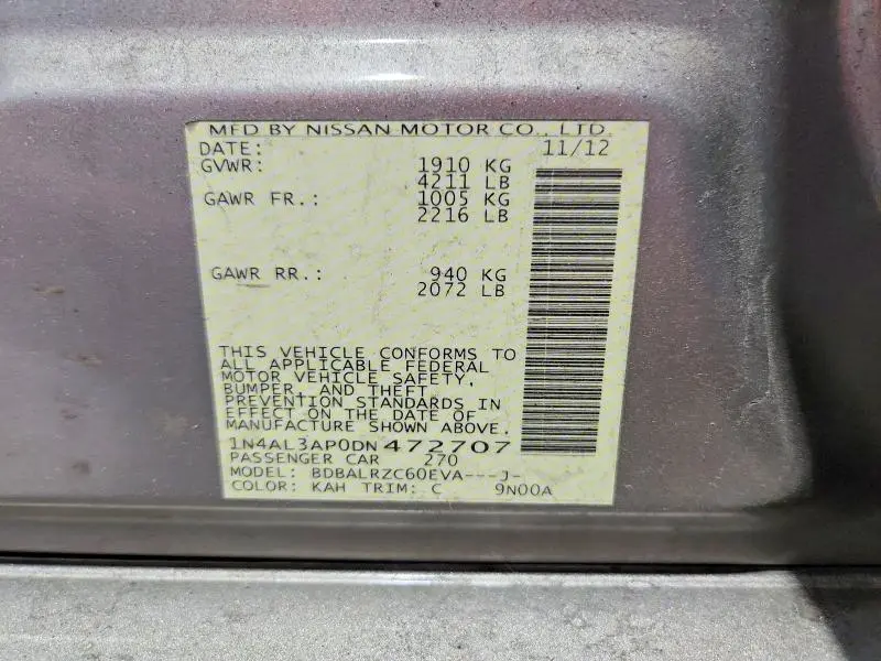 2013 NISSAN ALTIMA 2.5  