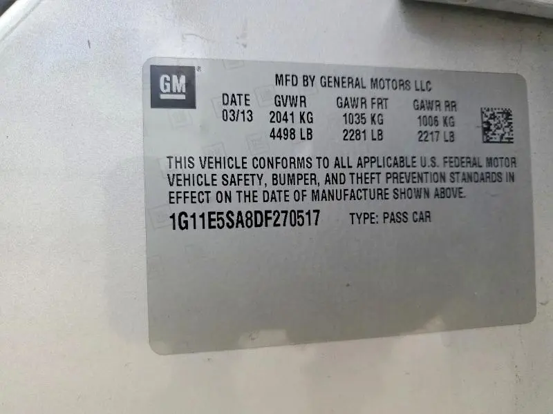 2013 CHEVROLET MALIBU 2LT  