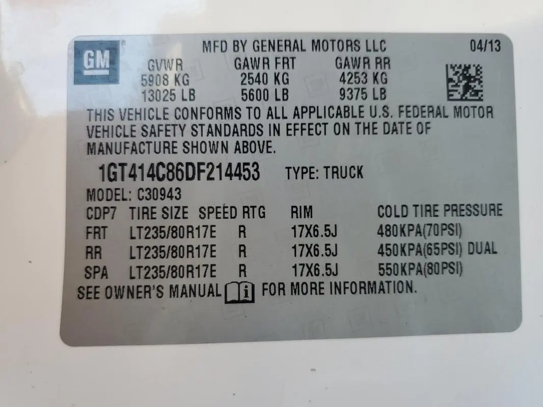 2013 GMC SIERRA C3500 SLT  