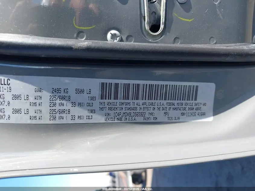 2020 JEEP CHEROKEE LIMITED 4X4