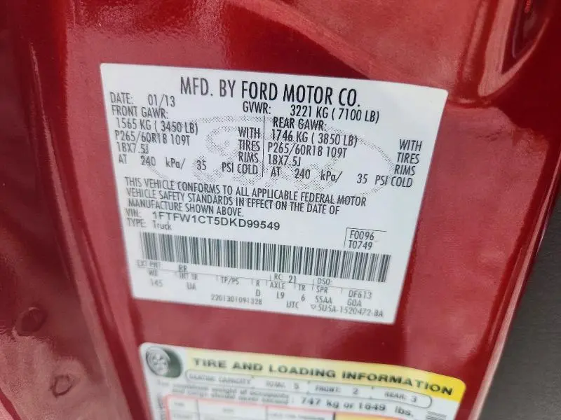 2013 FORD F150 SUPERCREW  