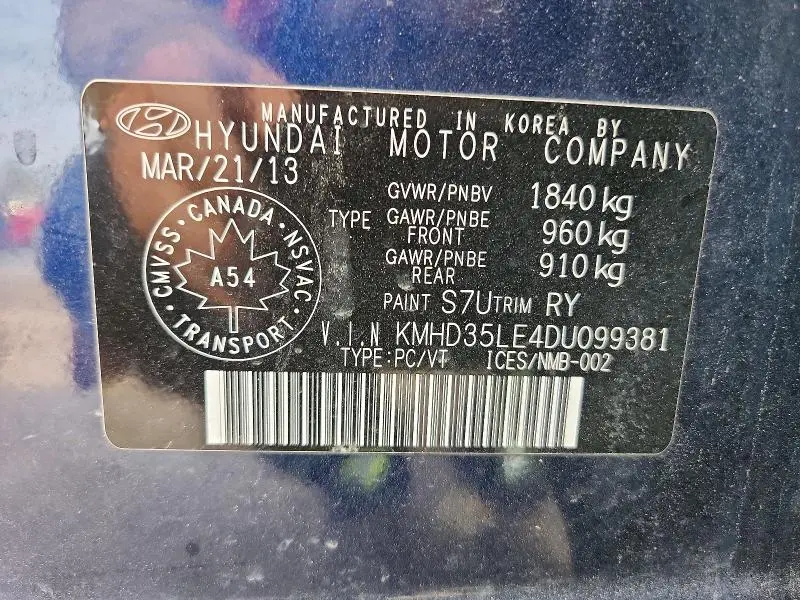 2013 HYUNDAI ELANTRA GT BASE  