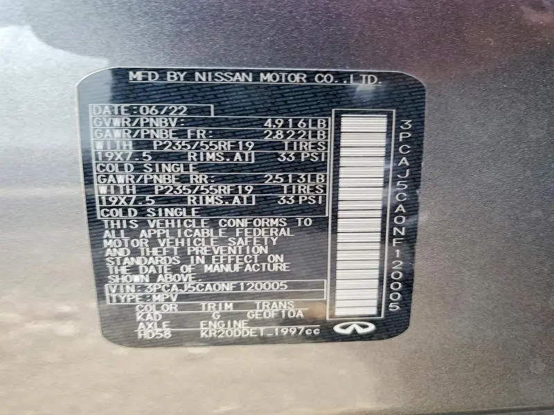 2022 INFINITI QX50 ESSENTIAL  