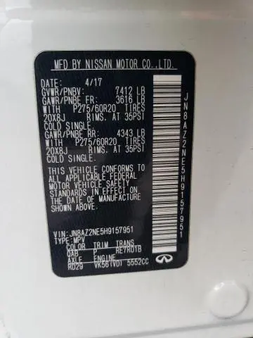 2017 INFINITI QX80 BASE  