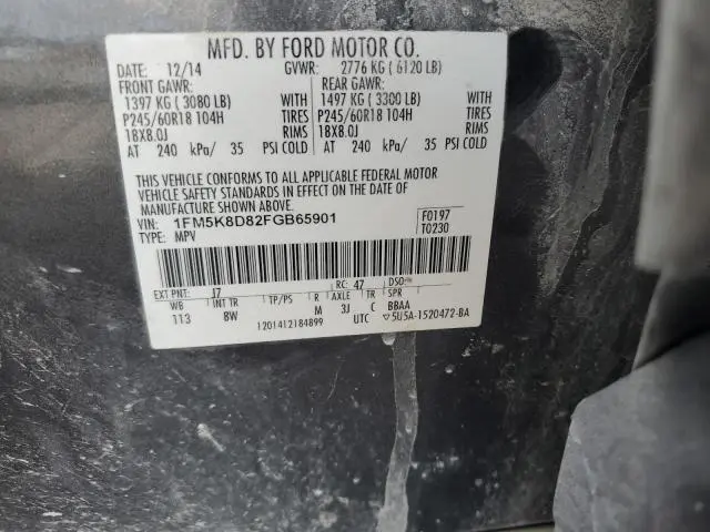 2015 FORD EXPLORER XLT  