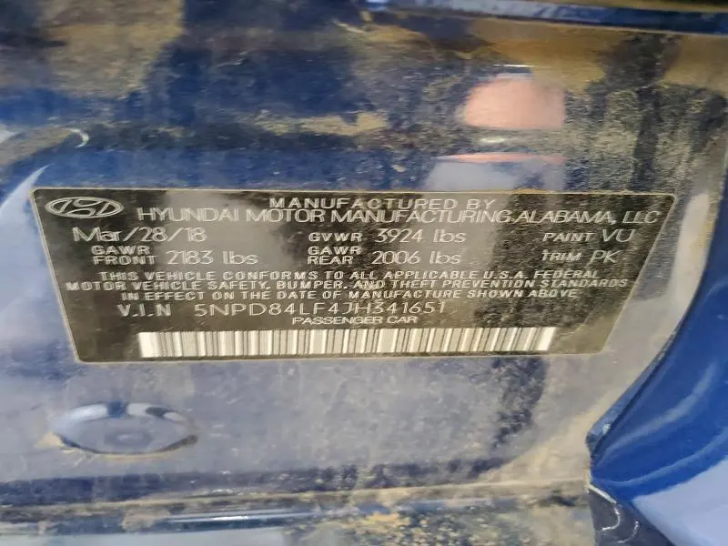 2018 HYUNDAI ELANTRA SEL  