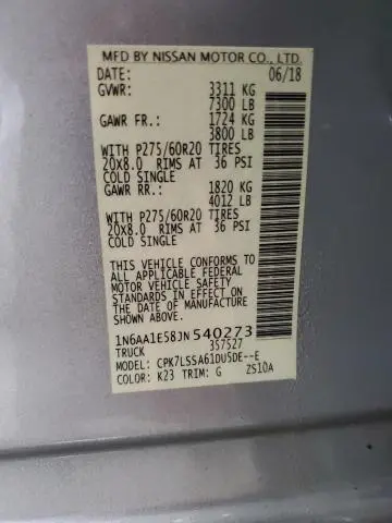 2018 NISSAN TITAN SV  