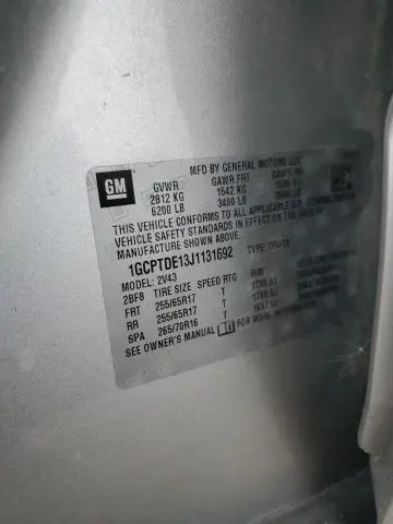 2018 CHEVROLET COLORADO Z71  