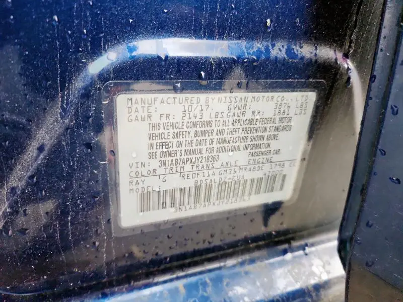 2018 NISSAN SENTRA S  