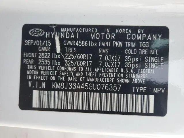 2016 HYUNDAI TUCSON LIMITED  