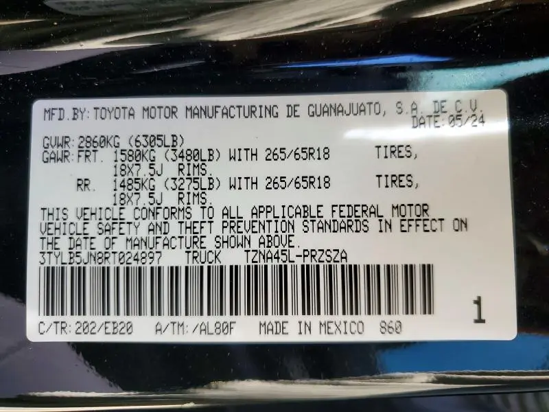 2024 TOYOTA TACOMA SR5  