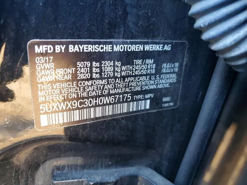 2017 BMW X3 XDRIVE28I  