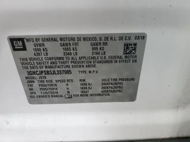 2018 CHEVROLET TRAX 1LT  
