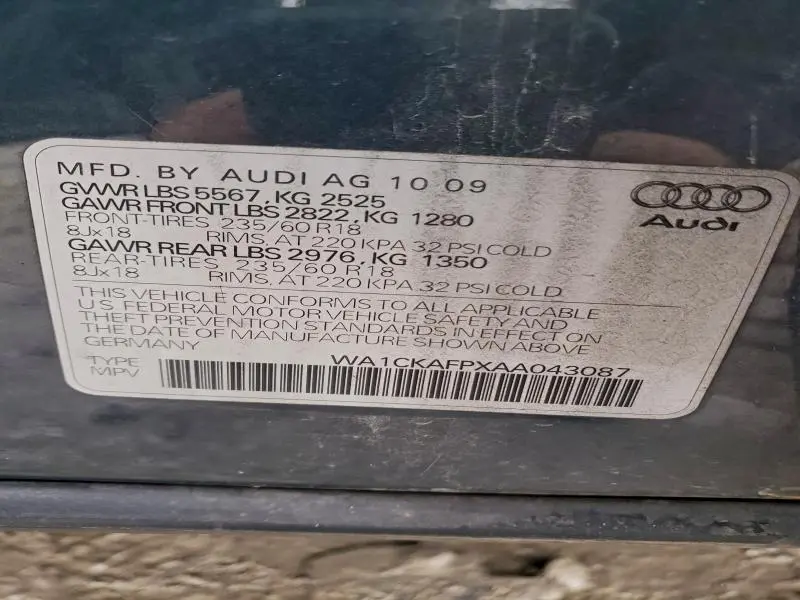 2010 AUDI Q5 PREMIUM  