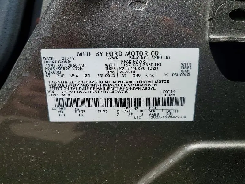 2013 FORD EDGE SEL  