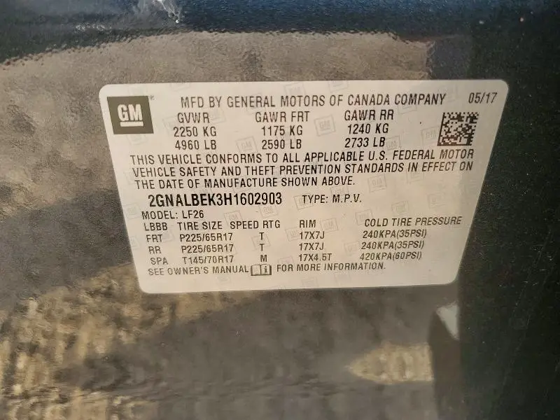 2017 CHEVROLET EQUINOX LS  