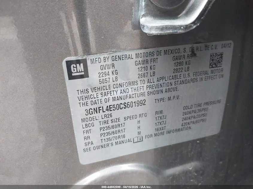 2012 CHEVROLET CAPTIVA SPORT LTZ