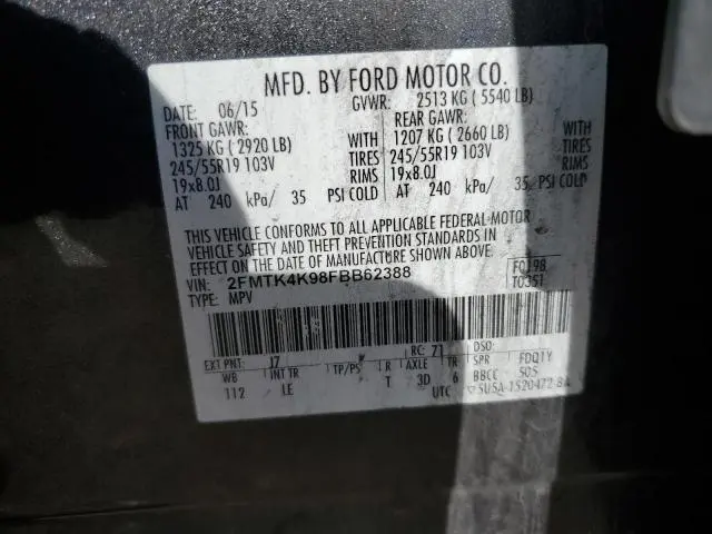 2015 FORD EDGE TITANIUM  