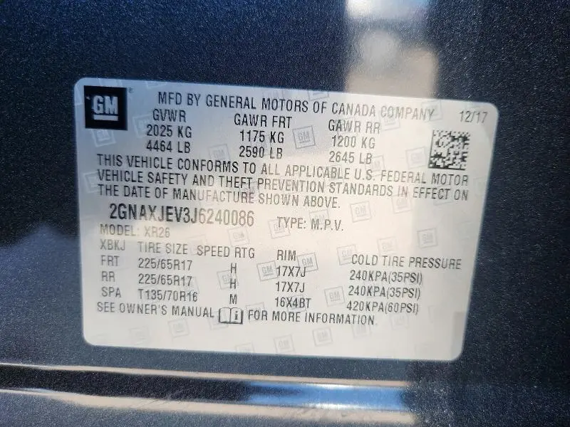 2018 CHEVROLET EQUINOX   