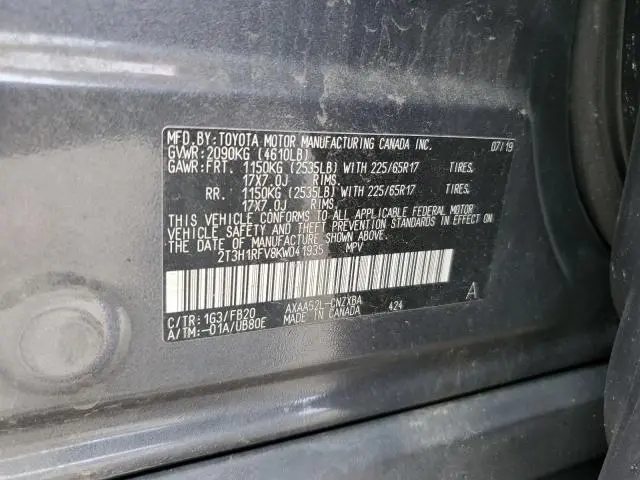 2019 TOYOTA RAV4 LE  