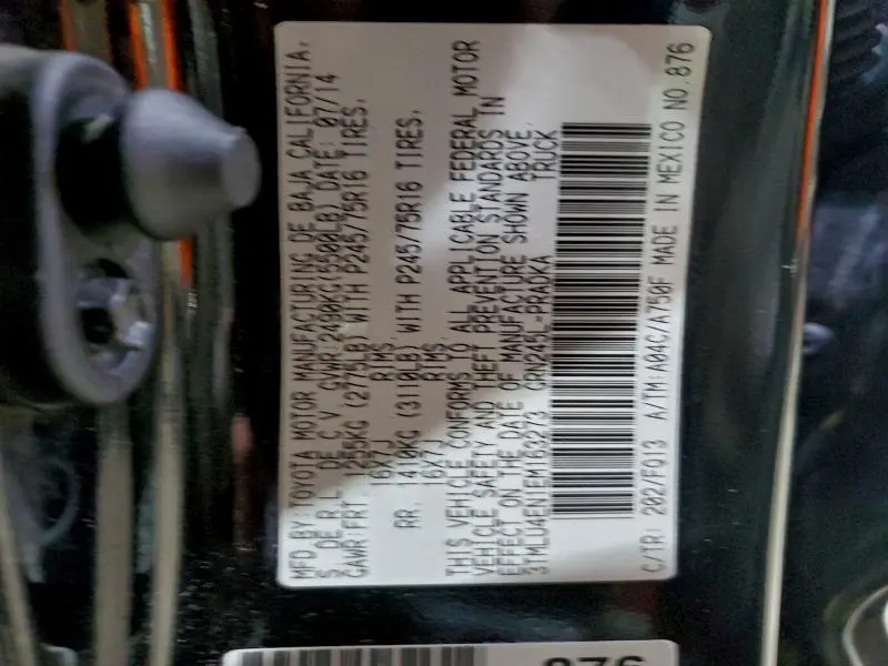 2014 TOYOTA TACOMA DOUBLE CAB  