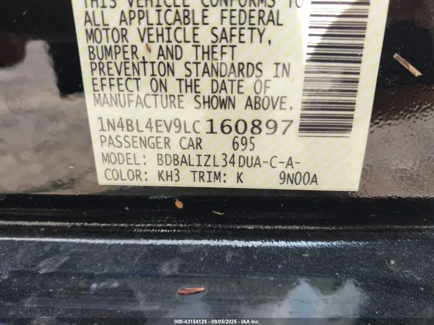 2020 NISSAN ALTIMA SL FWD