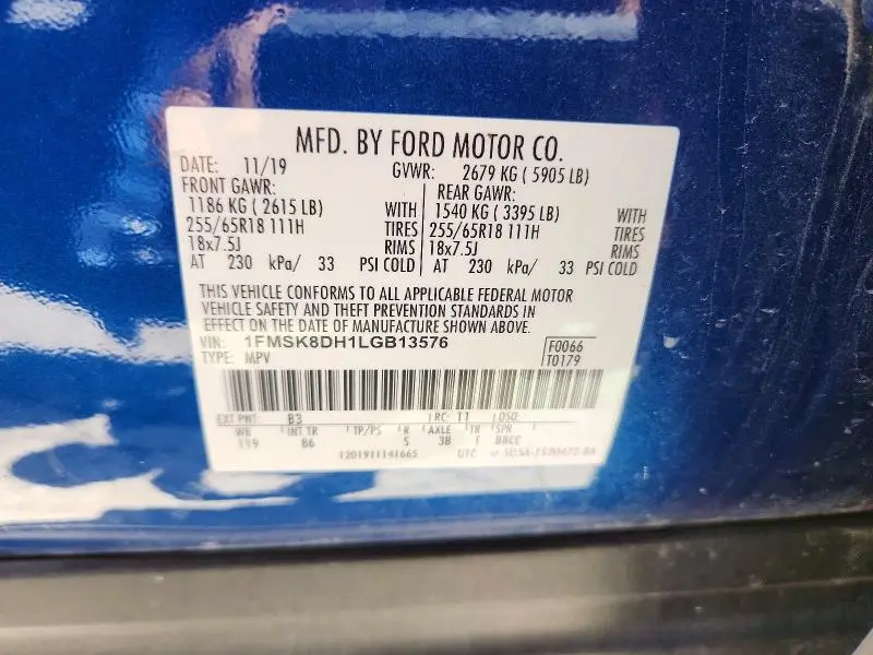 2020 FORD EXPLORER XLT  