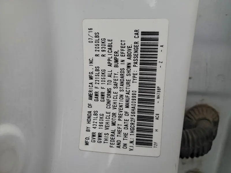 2017 HONDA ACCORD SPORT  