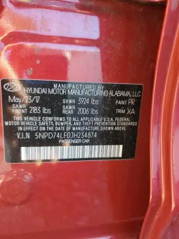 2018 HYUNDAI ELANTRA SE  