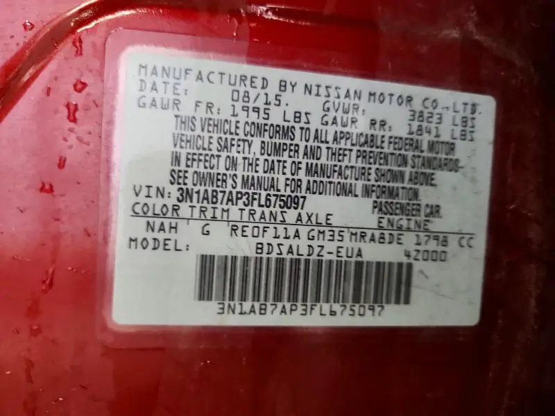 2015 NISSAN SENTRA SV  