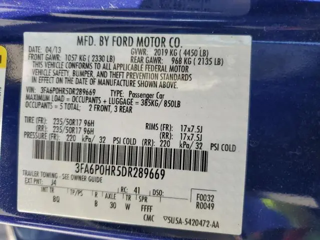 2013 FORD FUSION SE  