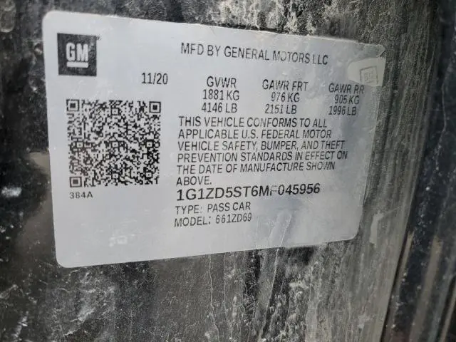 2021 CHEVROLET MALIBU LT  