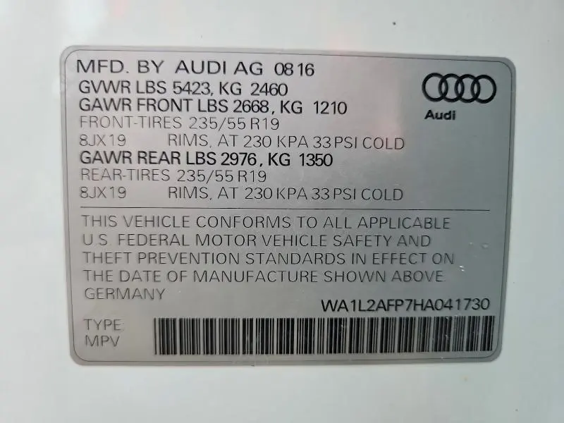2017 AUDI Q5 PREMIUM PLUS  