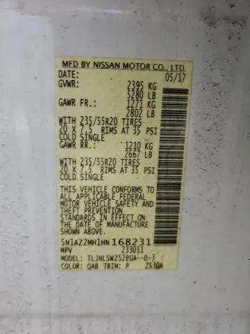 2017 NISSAN MURANO S  