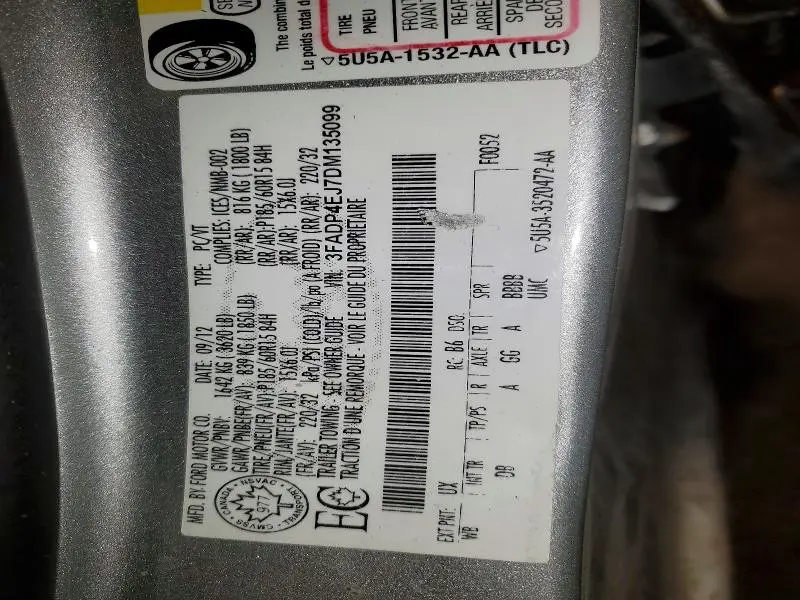 2013 FORD FIESTA SE  