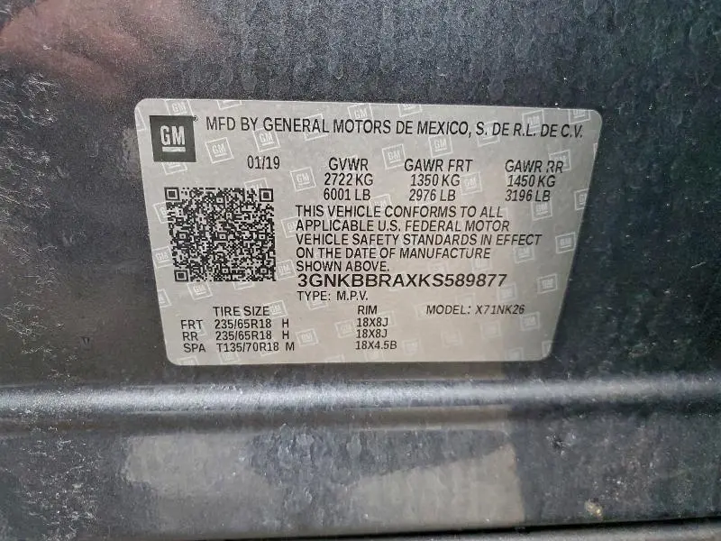 2019 CHEVROLET BLAZER 1LT  