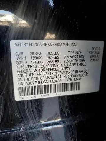 2022 ACURA MDX ADVANCE  